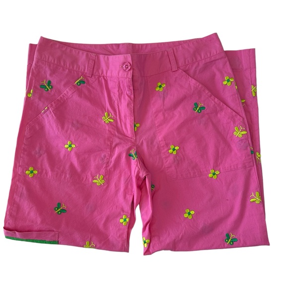 Lilly Pulitzer White label capris in size 2. EUC. Pink with embroidered detail. - Picture 4 of 14